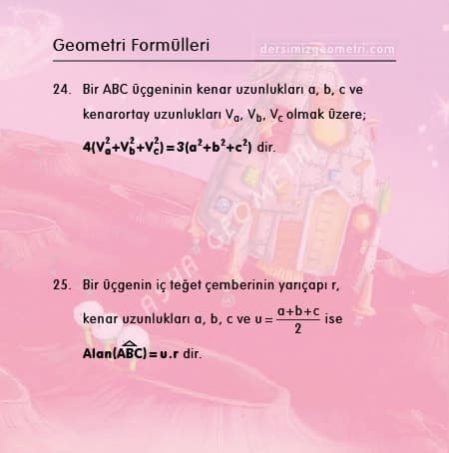 geometri formülleri