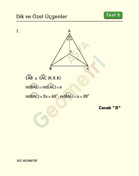eşit kenarlı üçgen