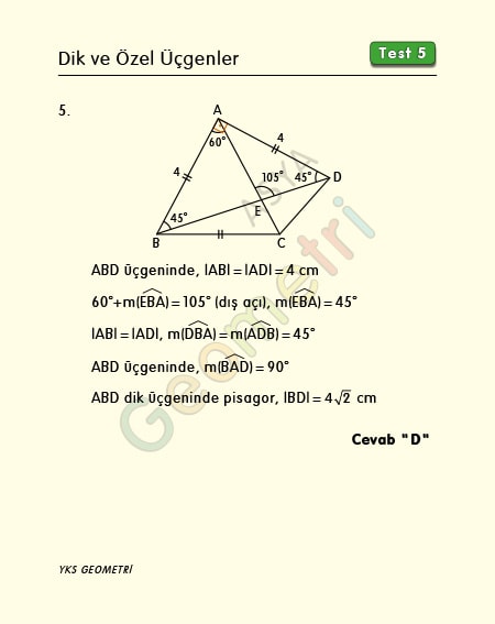 ikizkenar dik üçgen