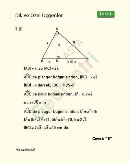 özel üçgenler
