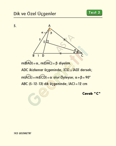 özel üçgenler 5 12 13
